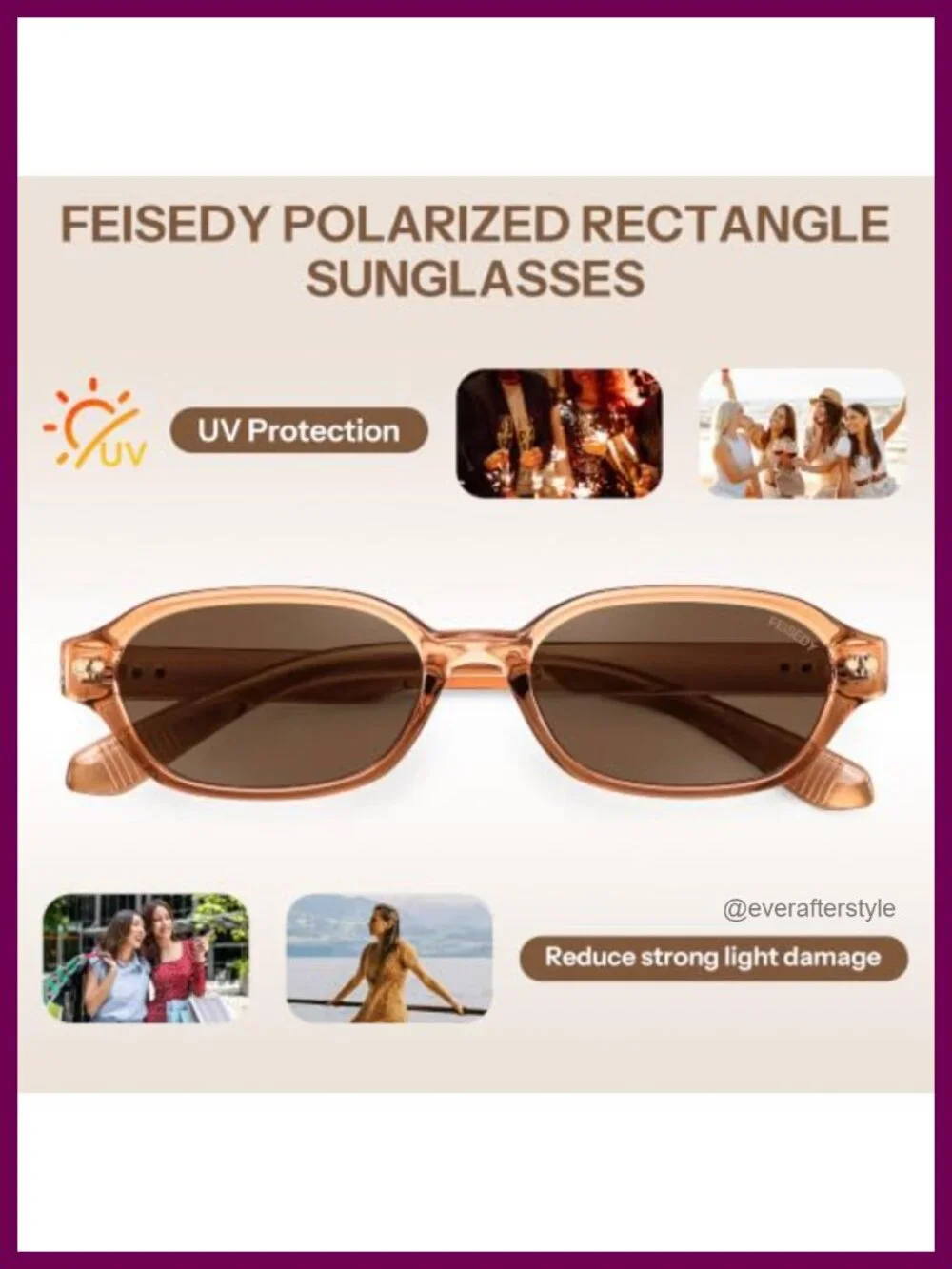Retro Y2K 90s Polarized Rectangle Sunglasses for Women Men, UV400, Small Frame